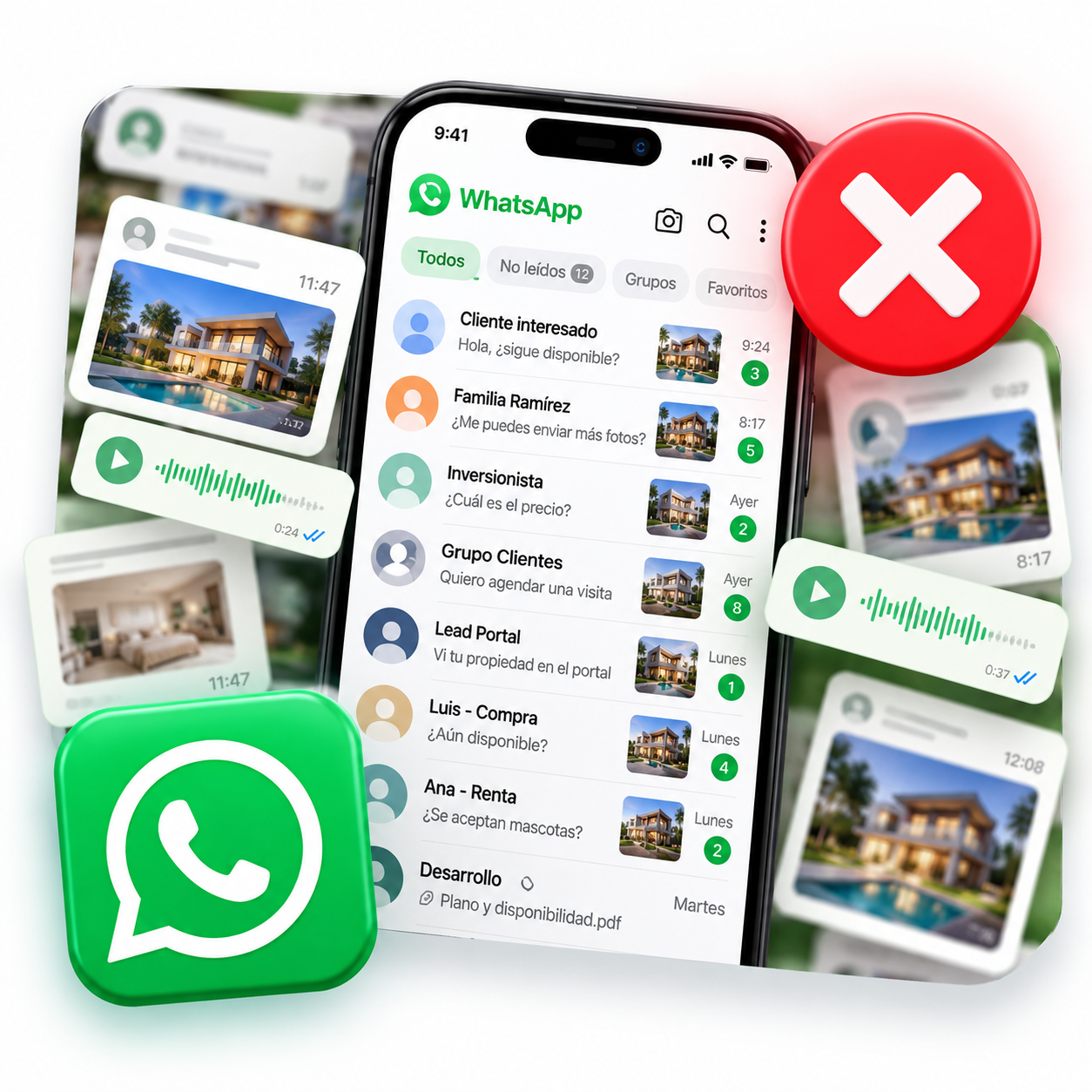 WhatsApp: No es tu CRM. La información se dispersa y es difícil dar seguimiento.